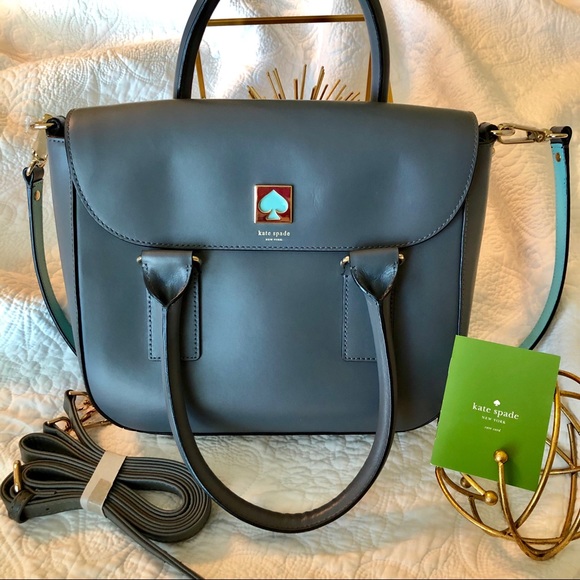 kate spade Handbags - 🚫SOLD🚫 RARE Kate Spade Gray & Blue Satchel Purse